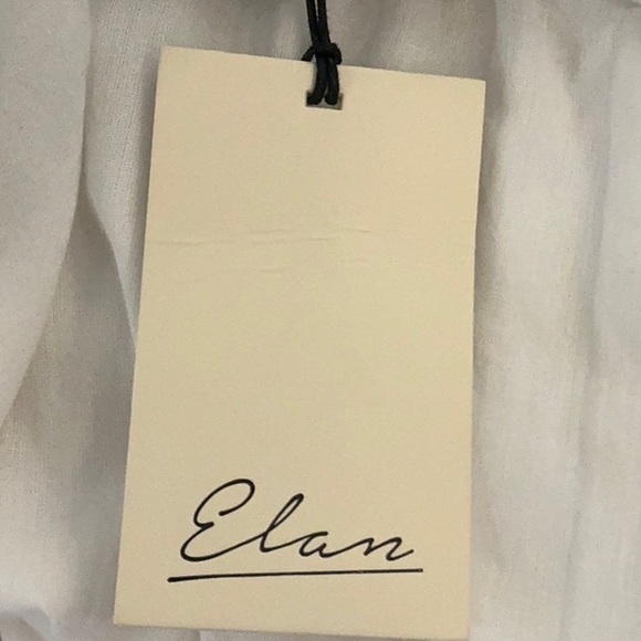 NWT Elan Midi Dress white cotton S M L open back light weight ruffle sleeve tie - Picture 6 of 8